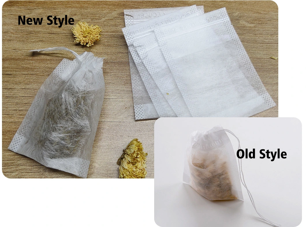 Biodegradable Tea Bag Empty Corn Fiber Tea Bags with Drawstring for Tea Packaging