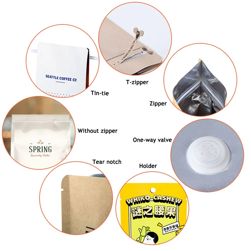 Eco Friendly Biodegradable Compostable Tea Pouch Packaging Bags with Window