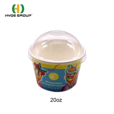 Compostable Custom Printing Sopa Alimentos yogur papel taza helado Vasos de contenedor