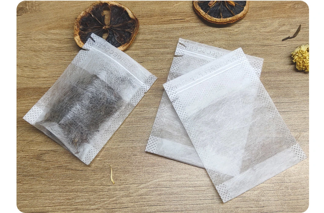 Custom Biodegradable Food Grade PLA Corn Fiber Empty Tea Filter Bag with Concealed Drawstring