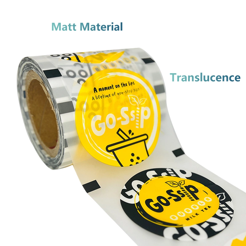 Customized Transparent Food Grade Bubble Tea Milk Juice Beverage Packaging Cup Lip Sealing Roll Film