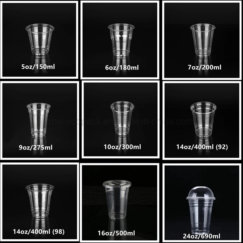 PLA Biodegradable Plastic Cup Transparent Tea Cup Disposable Cold Drink Juice Packaging