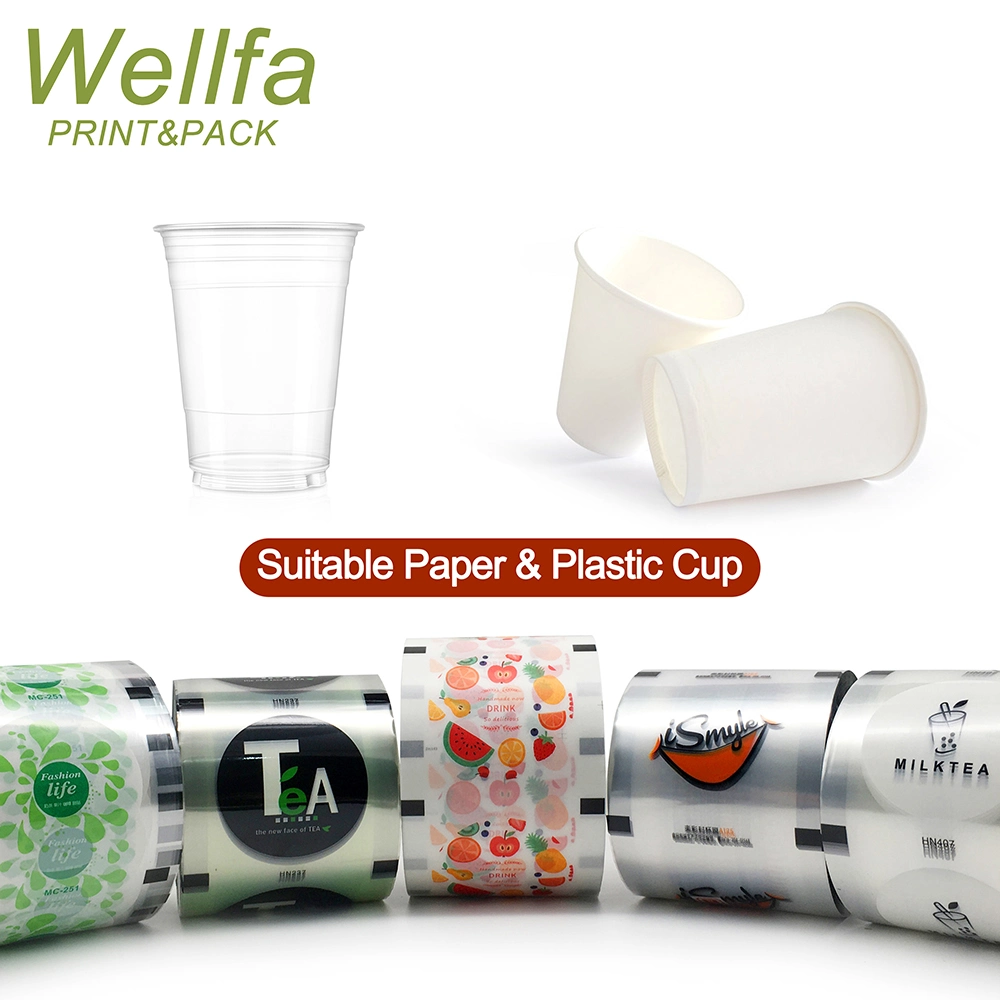 Factory Custom Plastic Coffee Milk Tea Juice Drinks Water Cup Sealing Film Auto-Packaging Roll Film