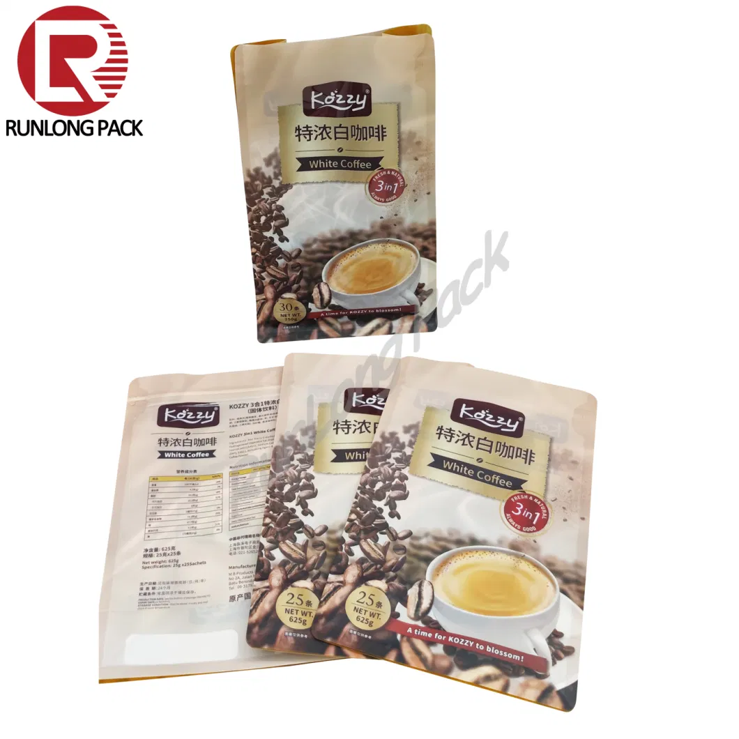 Runlong Pack Flat Bottom Cafe packaging Bag with Zipper