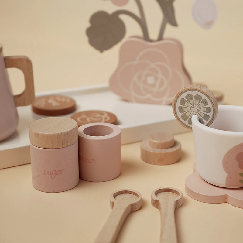 Wooden Simulation Afternoon Tea Three-Tier Dessert Children&prime;s Toys