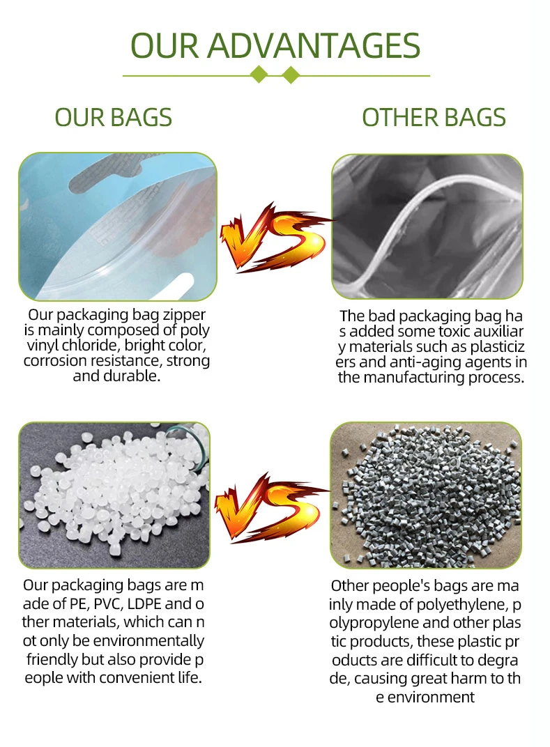 Tea Packaging Bags Eco Friendly Snack Pouch Kraft Aluminum Bag