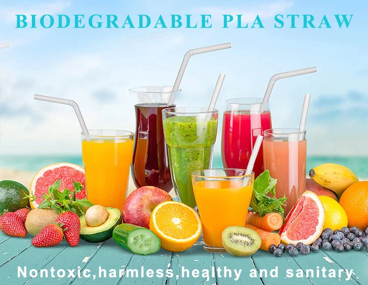 S Juice Eco-Friendly Individually Packaged Biodegradable Plas Straw