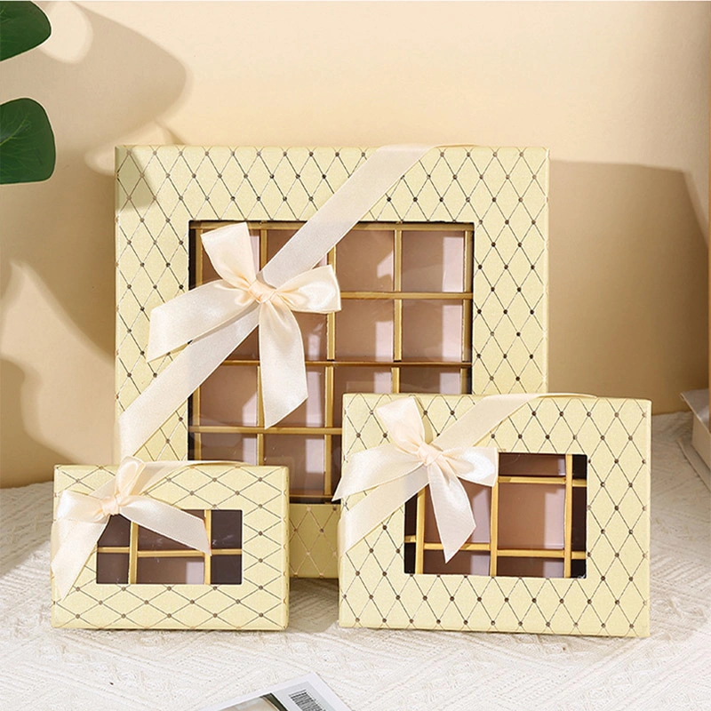 High Quality and Beautiful Chocolate Packaging Box with Decorative Stripes and Bows