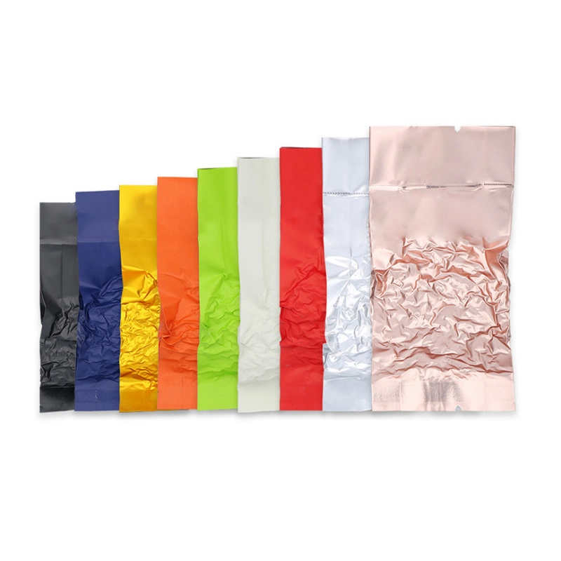 Various Colors Aluminum Foil Metallized Plastic Laminated Heat Seal Side Gusset Food Vacuum Pouch Small Tea Packaging Bag$0.01 - $0.09