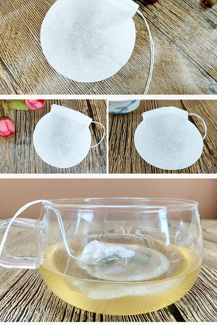 Creative Round Shape 85mm Diameter Empty Filter Paper Tea Bags with Thread Coffee Maker Infusers Disposable Loose Tea Packing Pouches