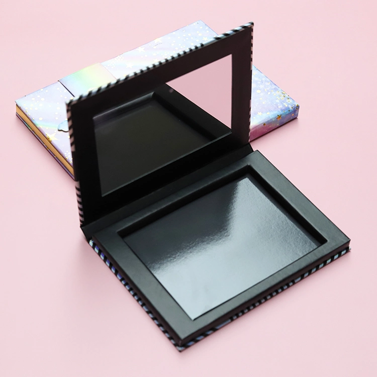 Low MOQ Holographic Shining Custom Empty Magnetic Eyeshadow Palette Package