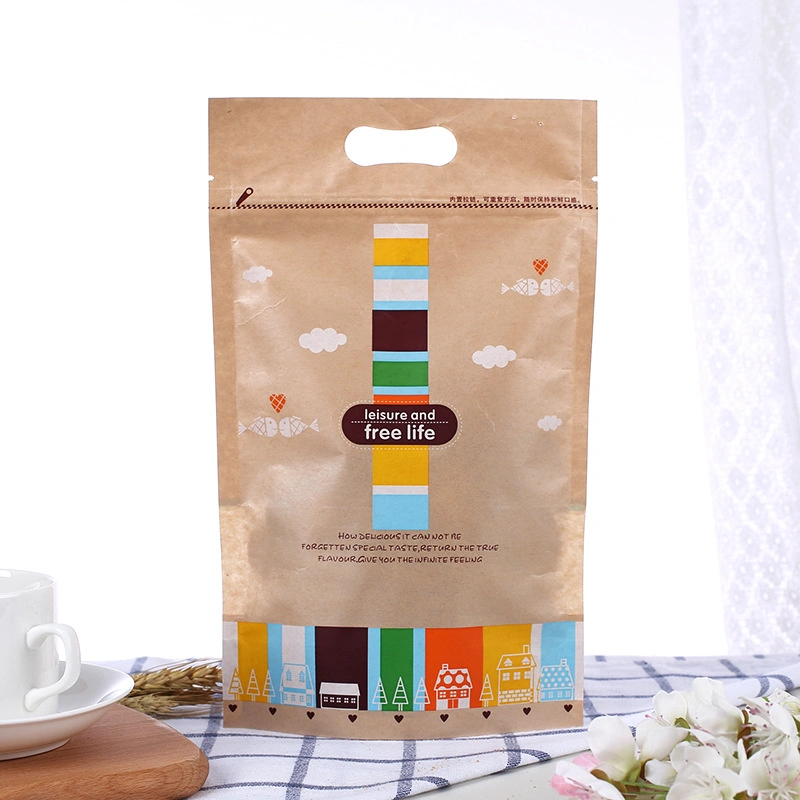 Custom Logo Aluminium Foil Tea Food Storage Bag Heat Seal Paper Three Side Seal Bag