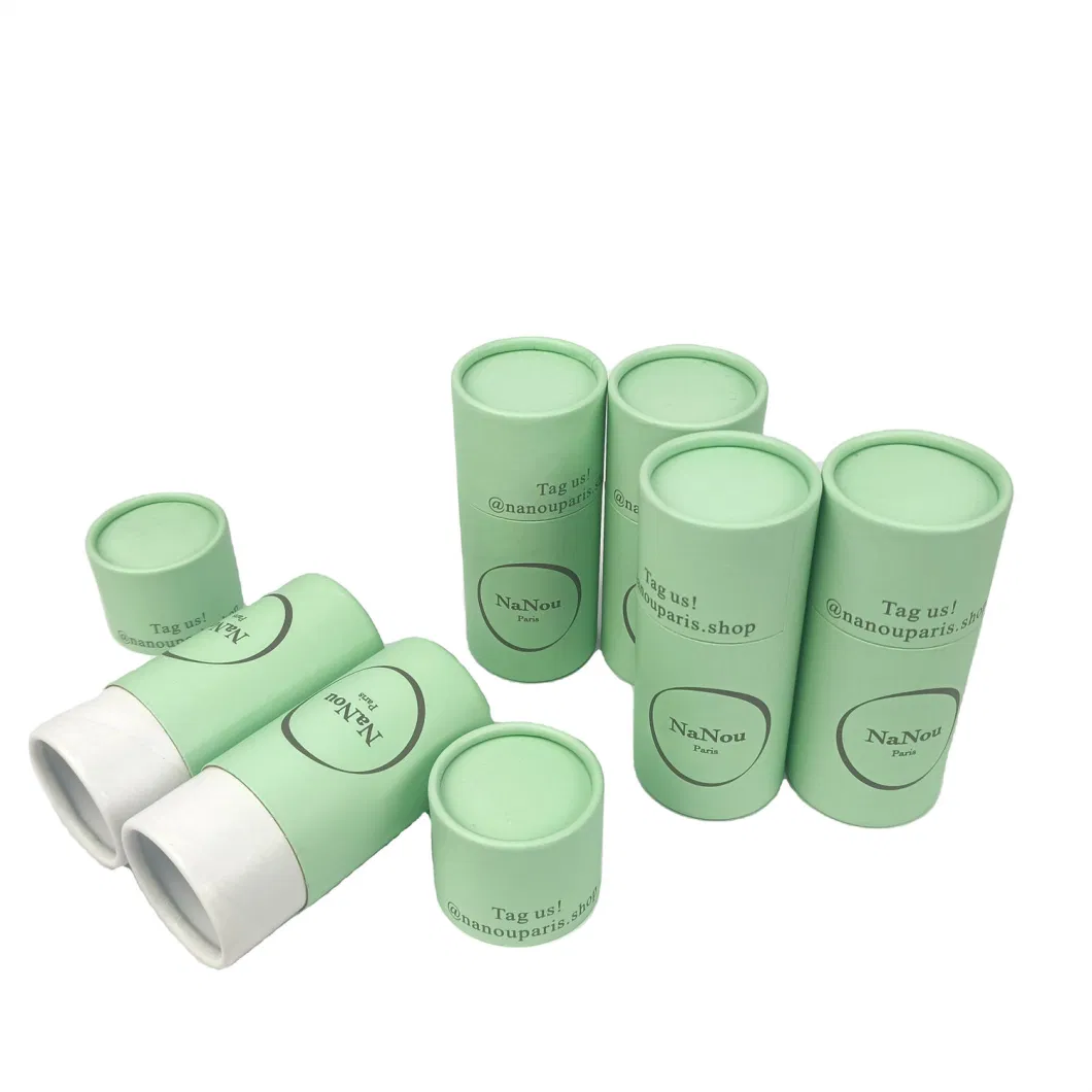 Eco-Friendly Custom Fresh Green Printed Tea Coffee Bean Cylinder Packaging Box Eco-Friendly Paper Tube Round Cardboard Tube Packaging