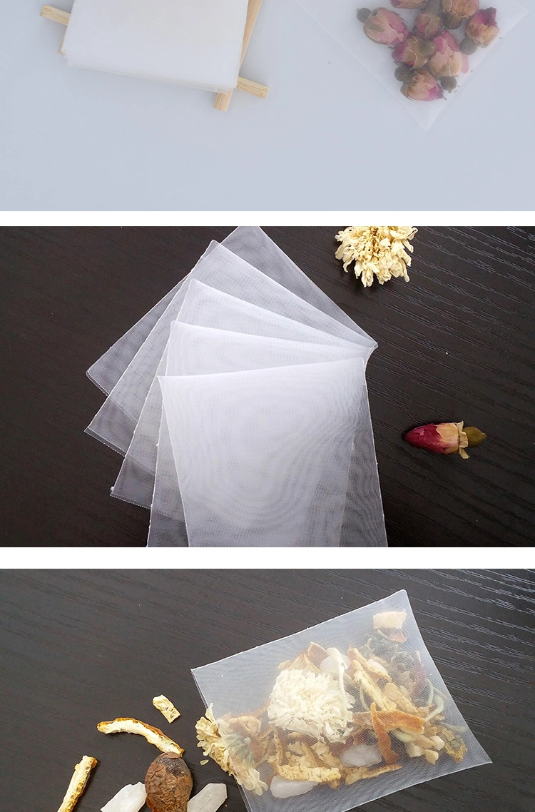 65X 80mm Transparent Nylon Tea Bags Disposable Filter with String