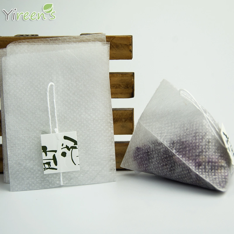 58 X 70mm Heat Sealing Corn Fiber Tea Bags, PLA Biodegraded Tea Filters, Triangle Pyramid Filter Bags, Could Customize Tags
