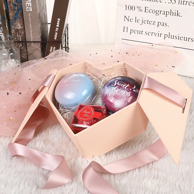 Wedding Favor Heart Shaped Chocolate Candy Gift Packaging with Ribbon