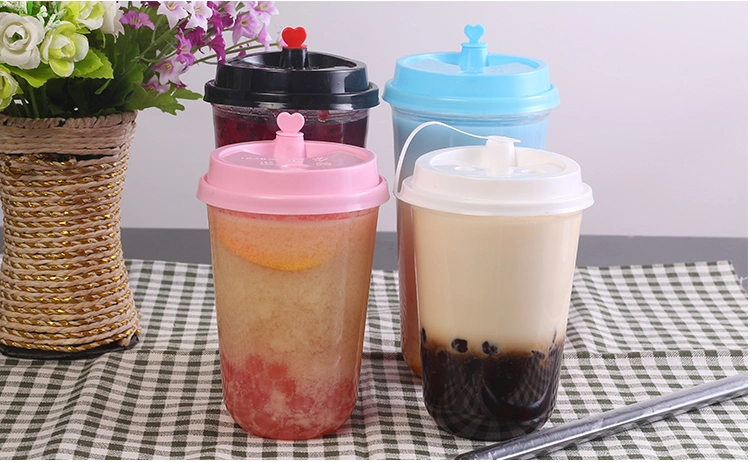 Disposable Fat U-Shaped Cup Transparent Plastic Milk Tea Round Bottom Creative Outsourcing Packaged Juice Coffee Cup 500ml