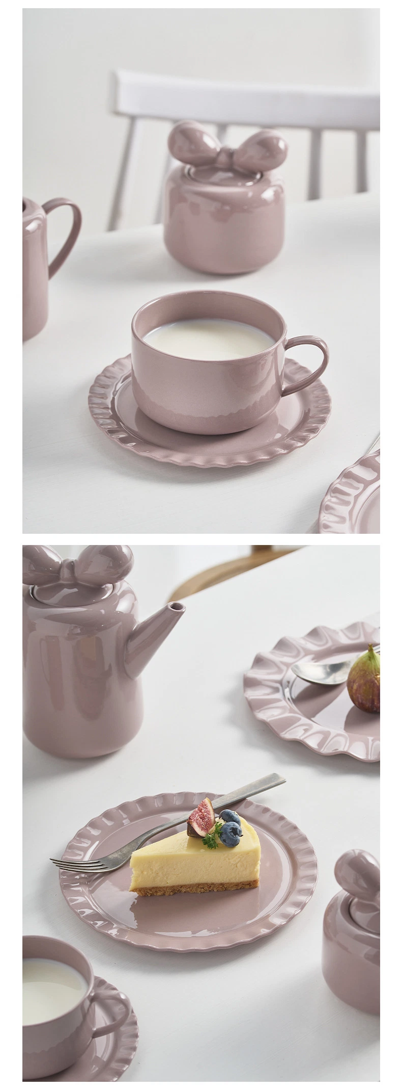 Candy Color Glaze Sugar Creamer Bowl Afternoon Tea Coffee Cups Pots Set