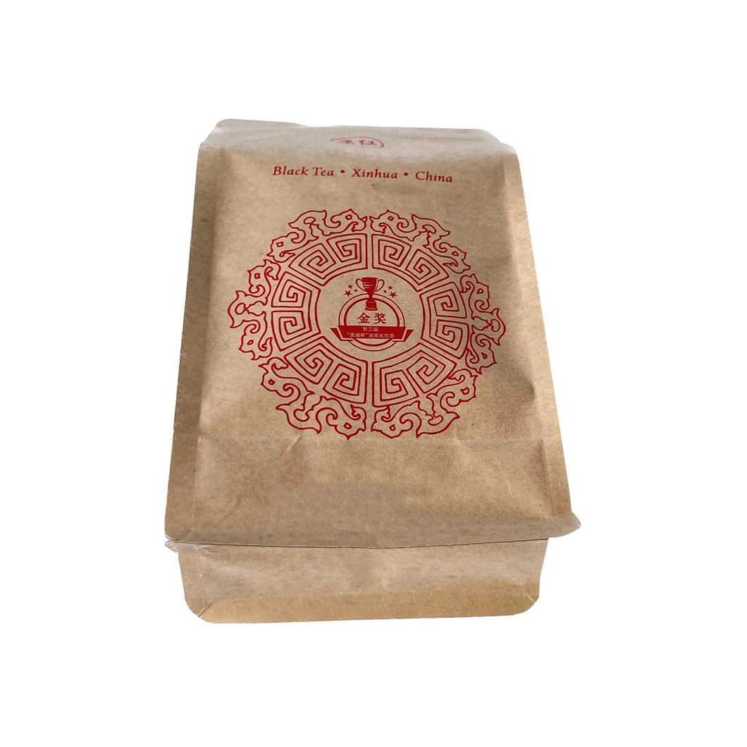 Custom Kraft Paper Compostable Flat Bottom Tea Coffee Packaging Bags with Zipper