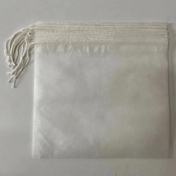 6*8cm Drawstring PLA Corn Fiber Empty Pyramid Shape Tea Bag Packaging