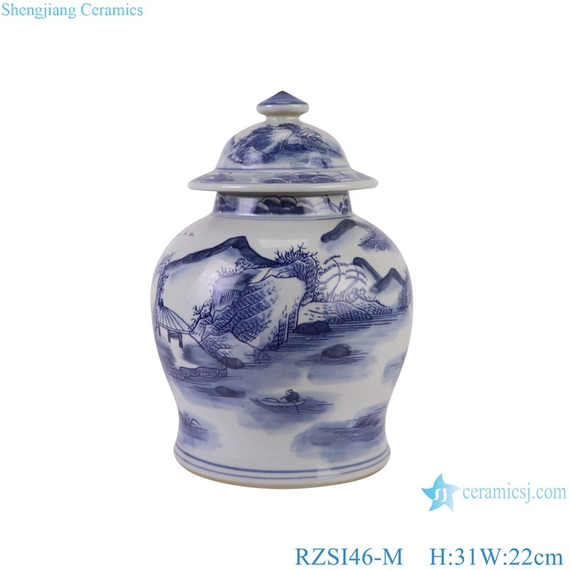 Rzsi01 Jingdezhen Antique Blue and White Plum Blossom Ceramic Tea Jar