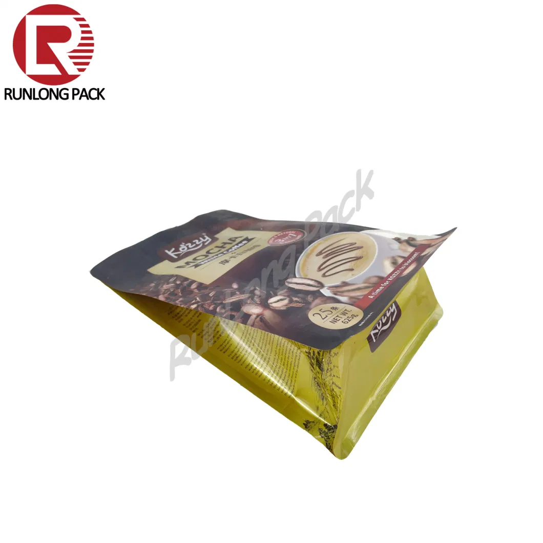 Runlong Pack Flat Bottom Cafe packaging Bag with Zipper