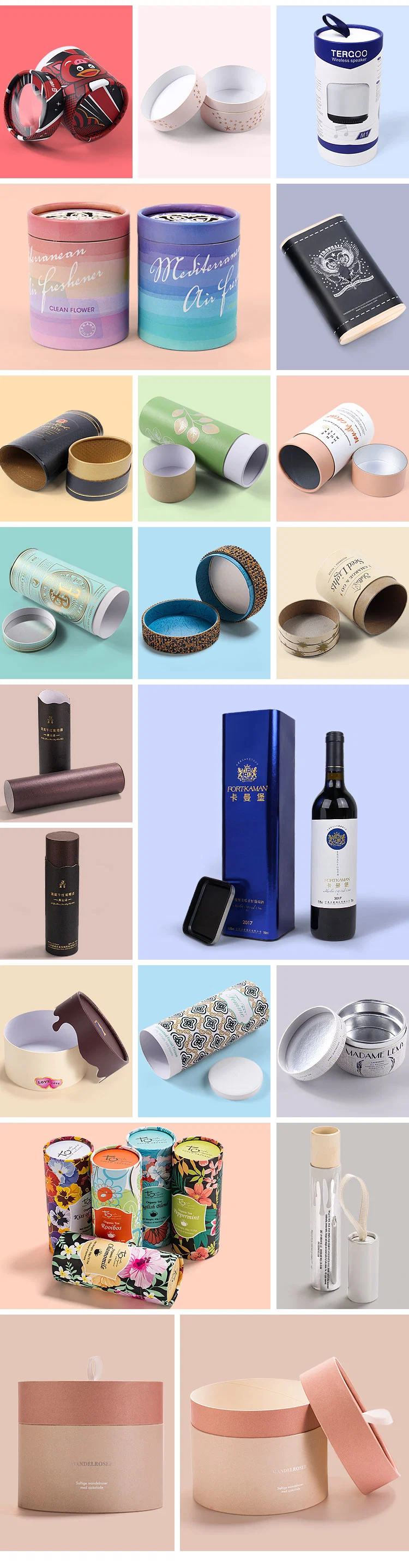 Custom Printed Creative Round Kraft Paper Tube Packaging