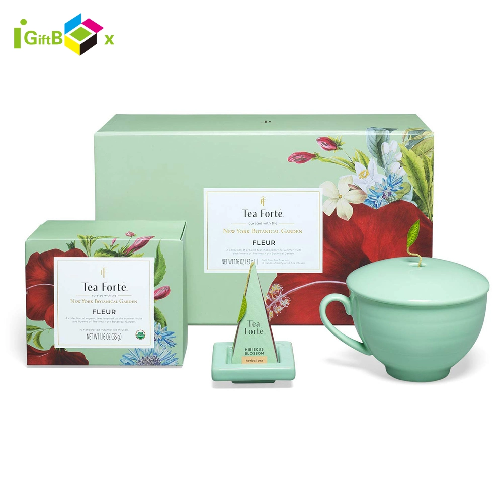 Elegant Cardboard Box Coffee Package Diet Flower Green Tea Packaging Boxes