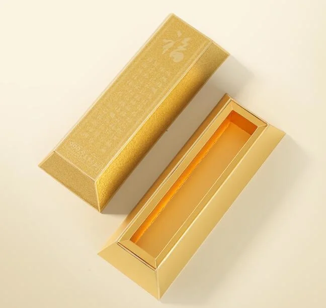 Golden Art Paper Chocolate Showing Box with Window