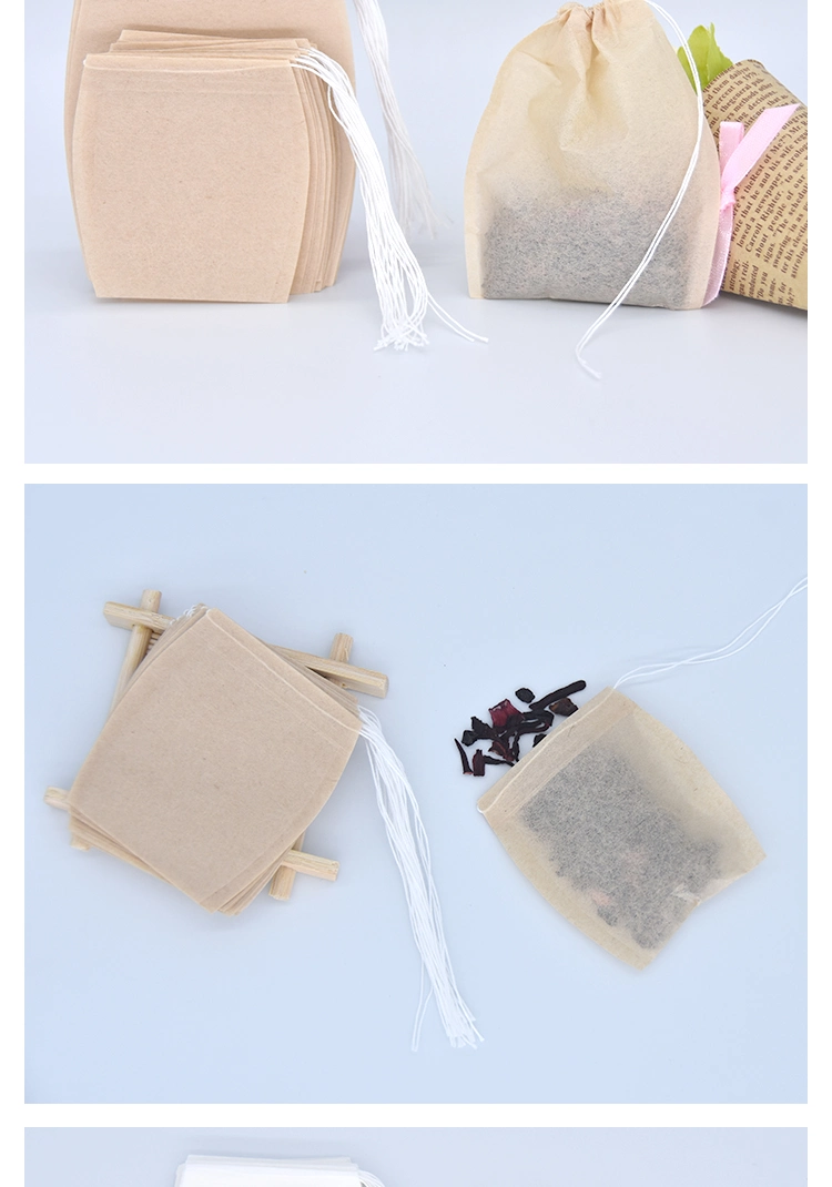 Disposable Bucket Shape Empty Filter Paper Tea Bags Coffee Packaging Pouches with Strings (65X 95mm)
