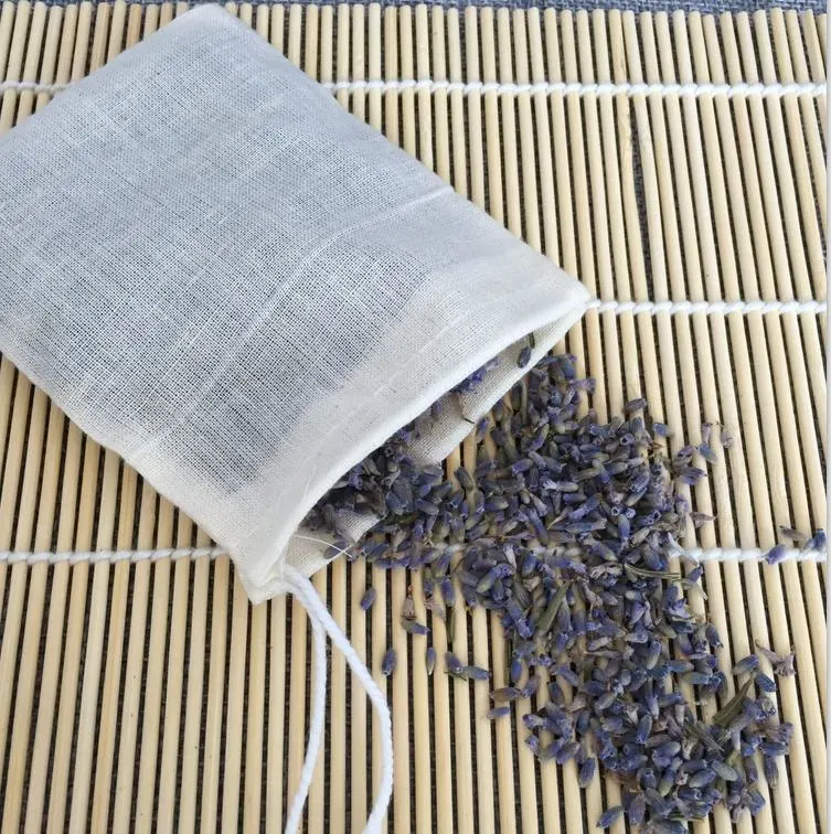 5*6.5cm Wholesale Biodegradable Drawstring Nylon Empty Tea Bag with Custom Logo