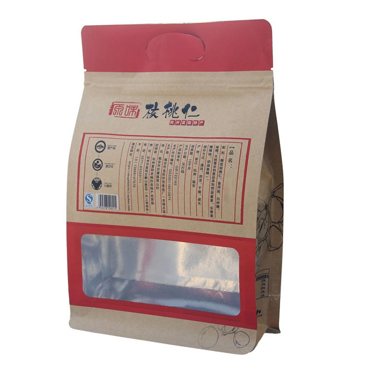 Food Coffee Tea Snack Candy Rice Grain Flour Frozen Fruit Zip Lock Storage Kraft Paper Stand up Gasset Plastic Pouch Packaging