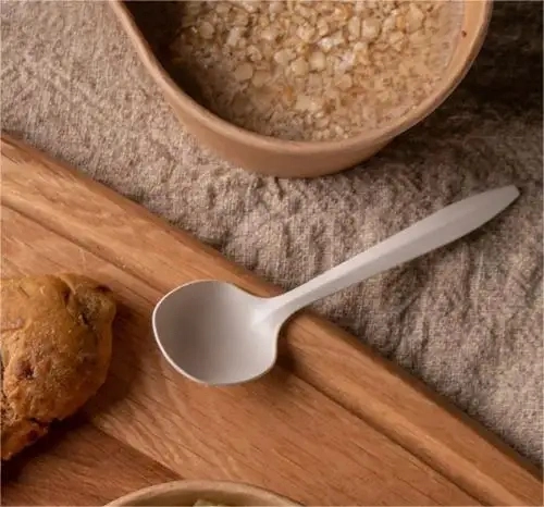 Disposable Biodegradable Compostable Biodegrade Cutlery Set Made From Bagasse and Wheat Straw Knife Fork Spoon