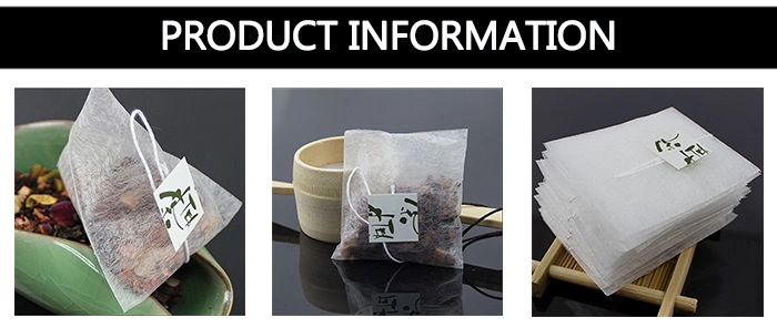 PLA 58 X 70mm Biodegradable Corn Fiber Pyramid Empty Tea Bags with Custom Tag