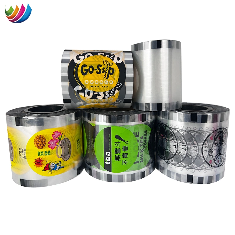 Customized Transparent Food Grade Bubble Tea Milk Juice Beverage Packaging Cup Lip Sealing Roll Film