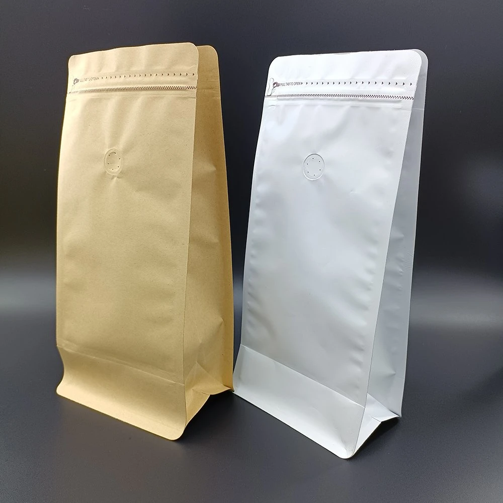 Coffee Bags with Valve 500g High Barrier Aluminum Foil Flat Bottom Standing Coffee Beans Storage Bags, Reusable Heat Sealable Side Zipper Pouches