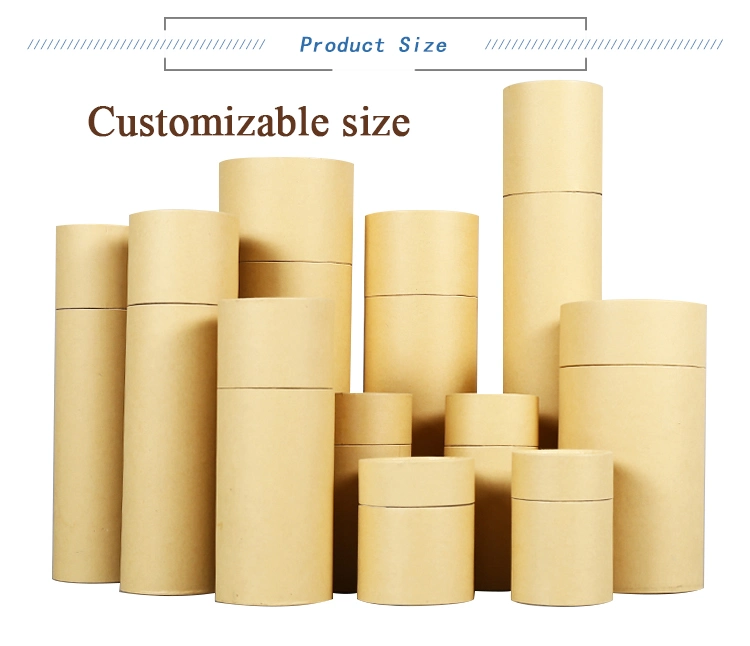 Eco Friendly OEM Logo Custom Food Kraft Matte Tea Round Box Paper Tube Cylinder Tea Packaging