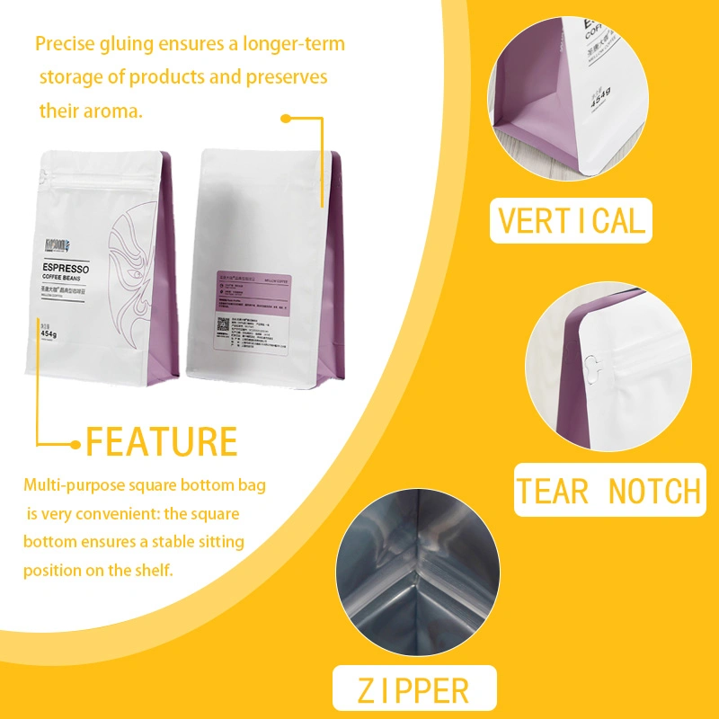 Custom Printing Wholesale Small Heat Sealable Three Side Seal Matte Sachet Empty Coffee Tea Food Packaging Bag