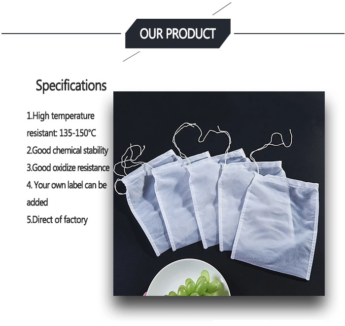 Food Grade Fine Mesh Nut Milk Nylon Mesh Bag Rosin Press Filter Bag Coffee Filter Bag