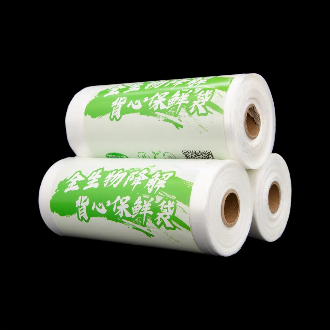 Biodegradable Custom Printed Compostable Cornstarch Vest Carrier Singlet T-Shirt Bags for Milk Tea Store