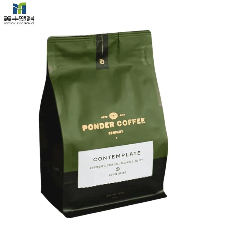 Custom Printing Food Grade Coffee Tea Flat Bottom with Zipper Packet