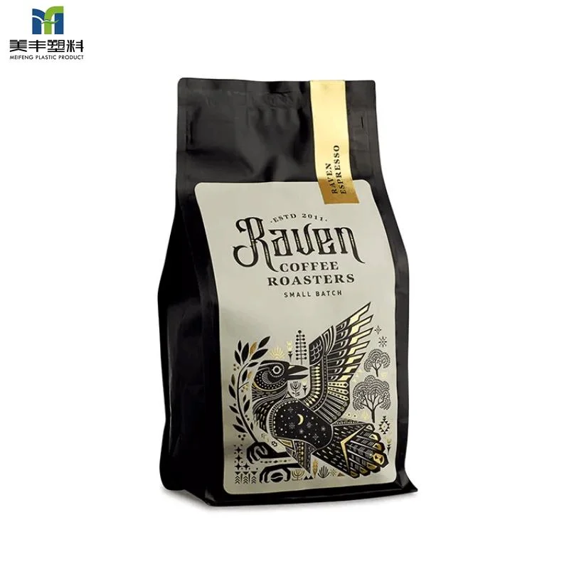 Custom Printing Food Grade Coffee Tea Flat Bottom with Zipper Packet