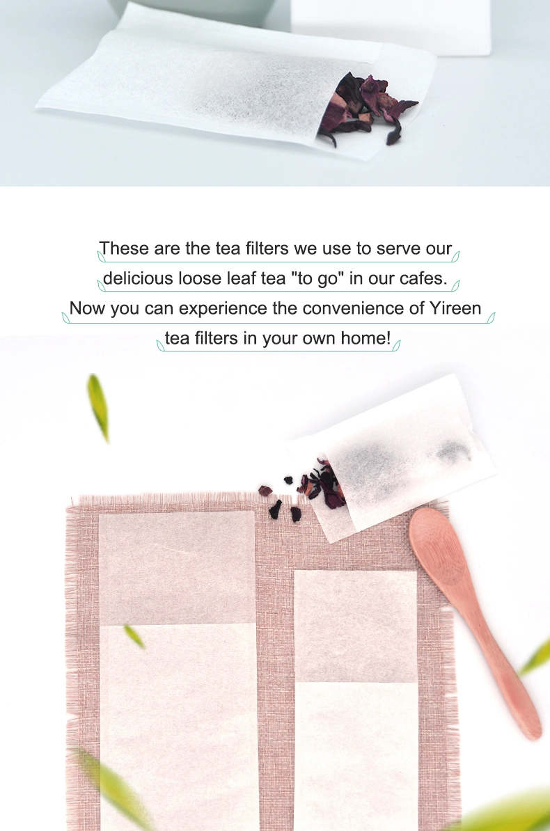 Flip Design Wood Pulp Filter Paper Tea Bags Front Short Back Long