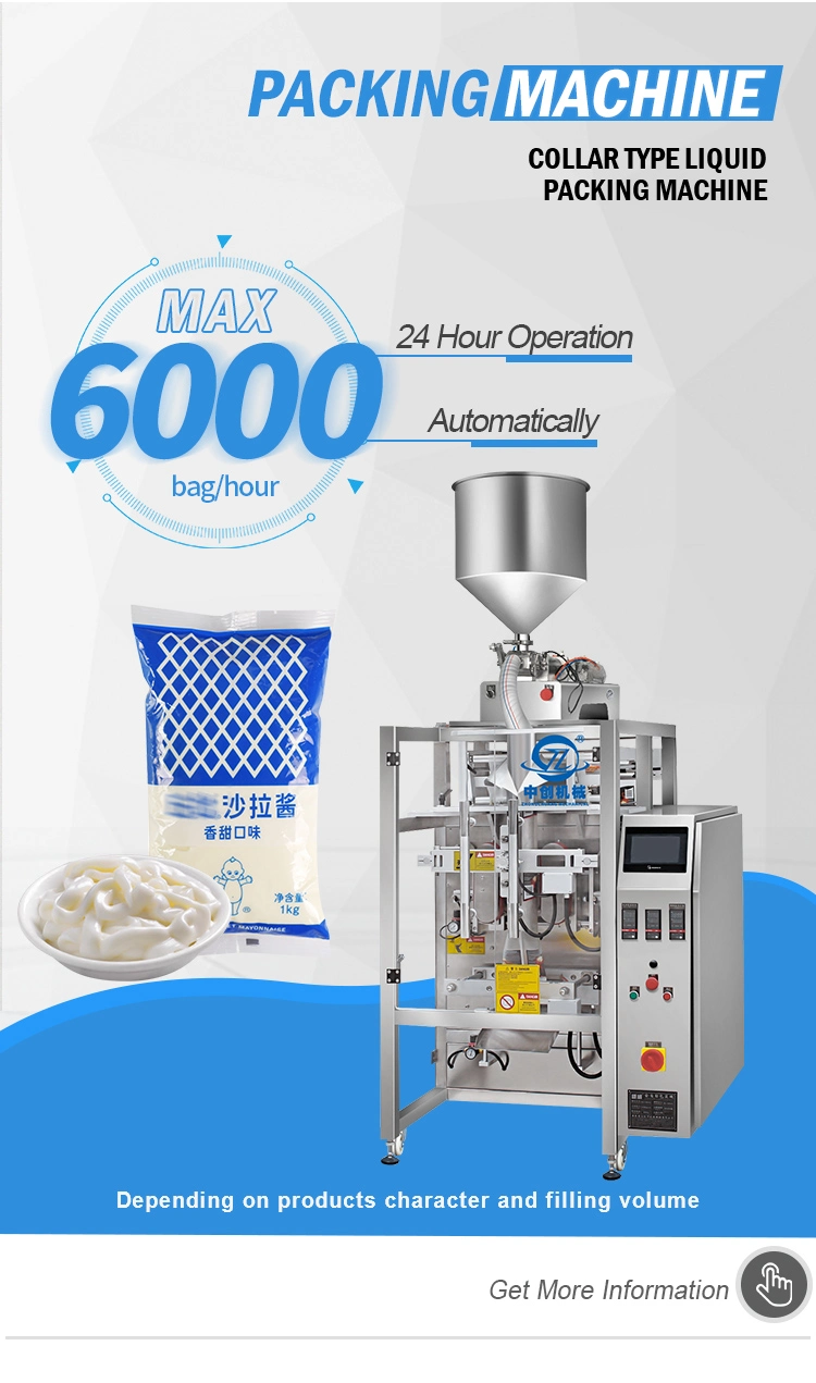 Zhongchuang Machinery Custom Automatic Easysnap Shampoo Dairy Cream Dipping Sauce Cooking Pouch Chilli Edible Oil Liquid Packing Machine