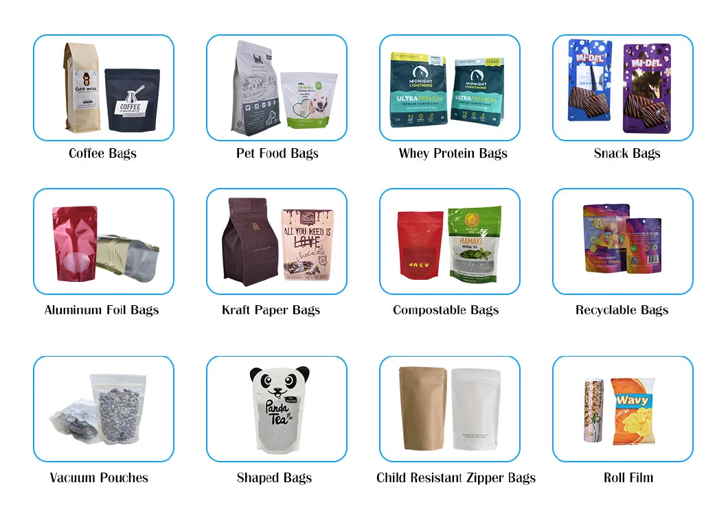 Food Grade Doypack 100% Biodegradable Paper Plastic Bag for Coffee Tea Packing