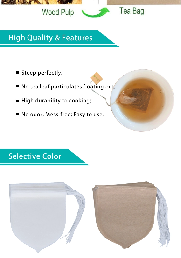 Disposable Manila Filter Paper Tea Infusers Coffee Bags Strainers 50X 60mm, Creative Shape Custom