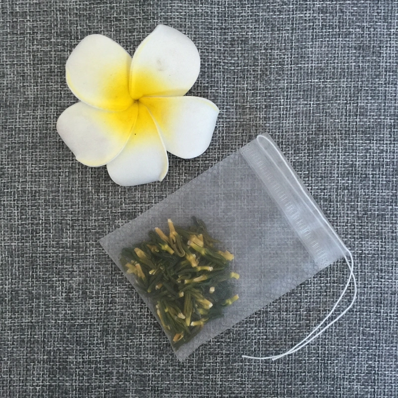 6*8cm Nylon Pyramid Tea Bag Biodegradable Drawstring Nylon Empty Tea Bag