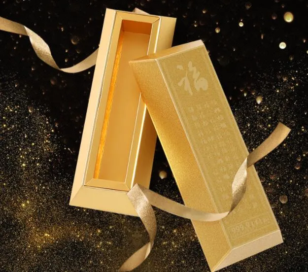 Golden Art Paper Chocolate Showing Box with Window