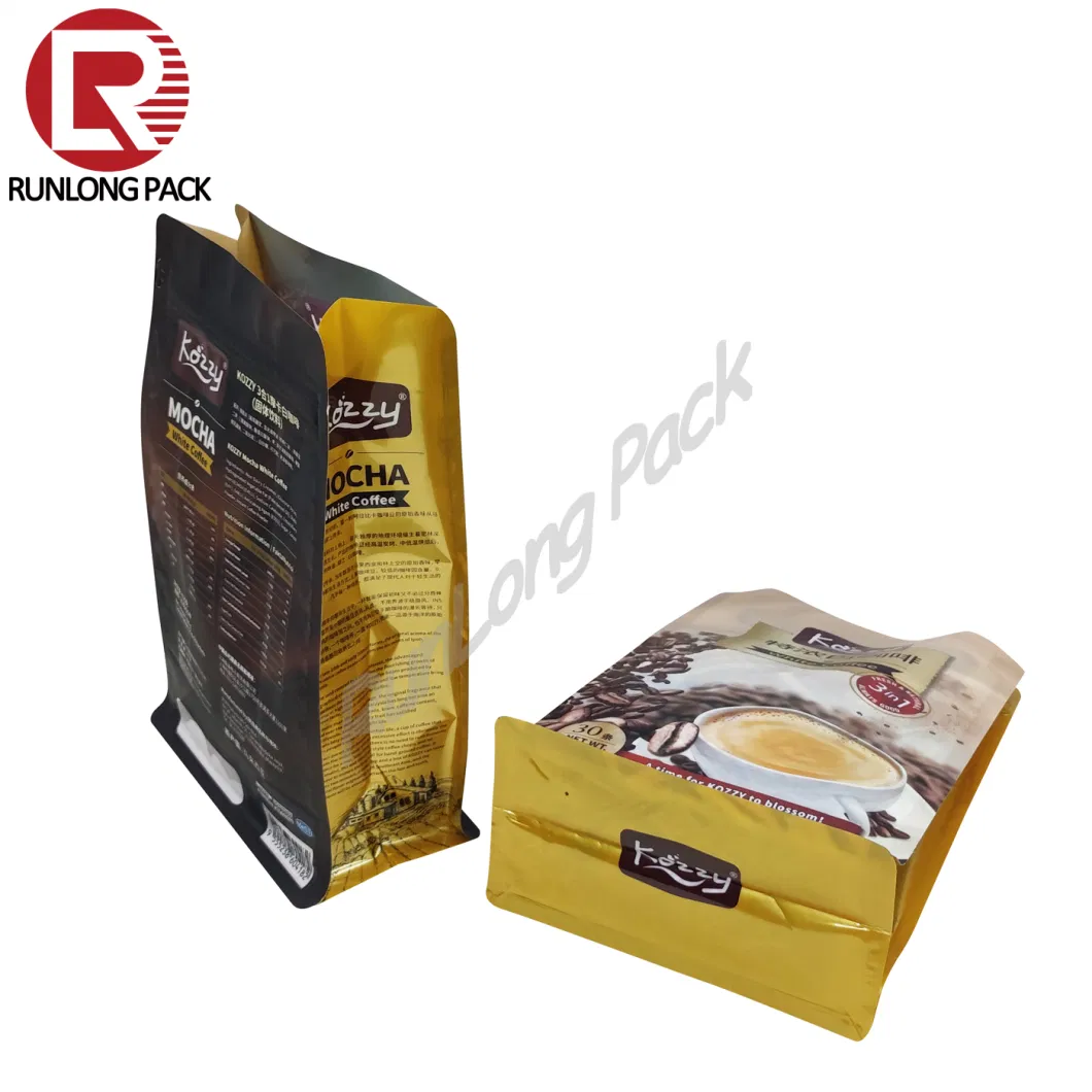 Runlong Pack Flat Bottom Cafe packaging Bag with Zipper