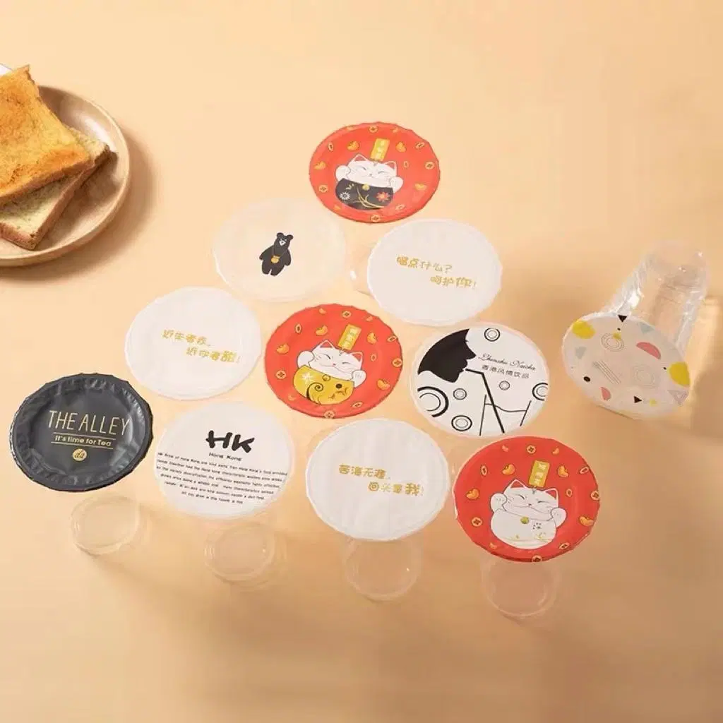 Customized Color Heat Seal Mylar Pet Milk Tea Coffee Juice Drinks Plastic Cup Sealing Packaging Film